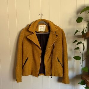 Anthropology Boucle Moto Wool Jacket